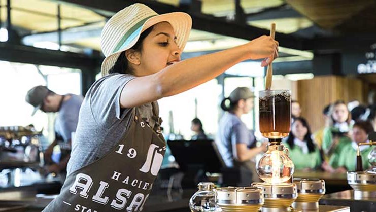 Inside Starbucks coffee farm tasting room in Costa Rica