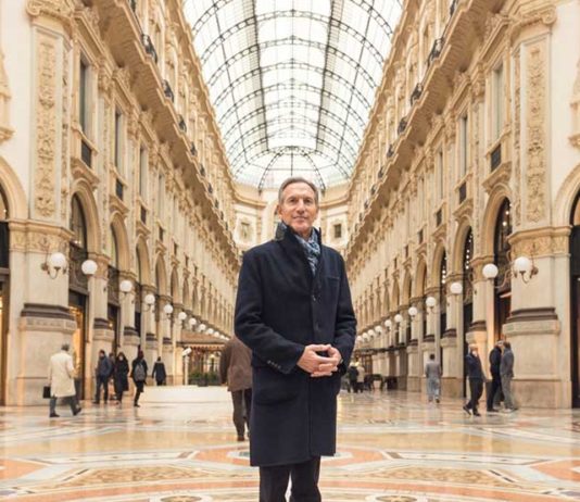Howard Schultz at the Galleria Vittorio Emanuele II in Milan, Italy