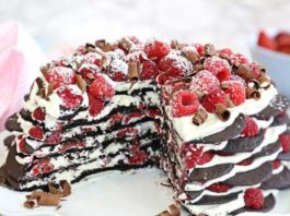 No-bake chocolate raspberry cake recipe