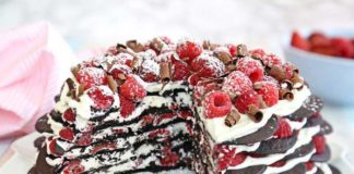No-bake chocolate raspberry cake recipe