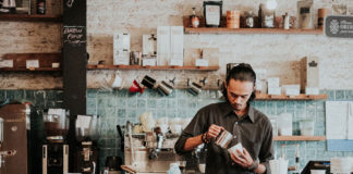 Australian-Barista making coffee