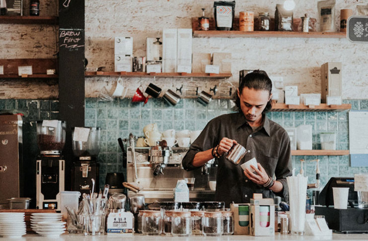 Australian-Barista making coffee