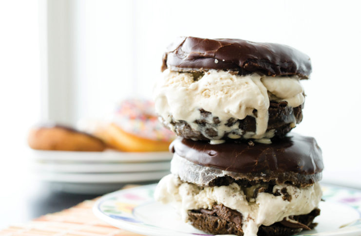Chocolate Donut, Nutella and Coffee Ice Cream Sandwich Recipe-weekend coffee treat