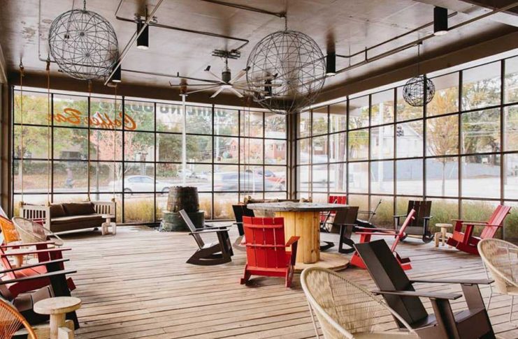 Inside Interior of the Dancing Goat Coffee Bar across the Midtown MARTA station