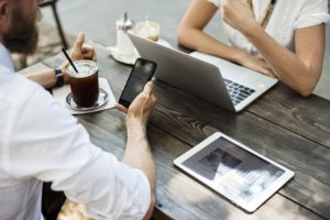 meeting in a coffee shop