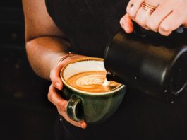 pouring coffee into mug