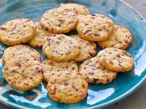 Cheddar, Cranberry & Pistachio Cookies