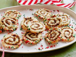 Cherry Pistachio Pinwheel Cookies