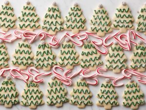 Minty Christmas Tree Cutout Cookies