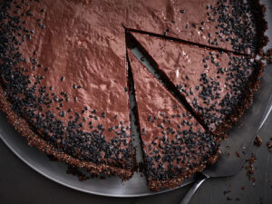 Miso Chocolate Tart with Black Sesame