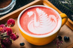 Beautiful Red Velvet Caffe Latte