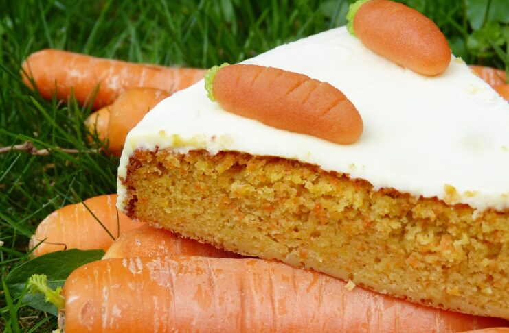 a slice of carrot cake
