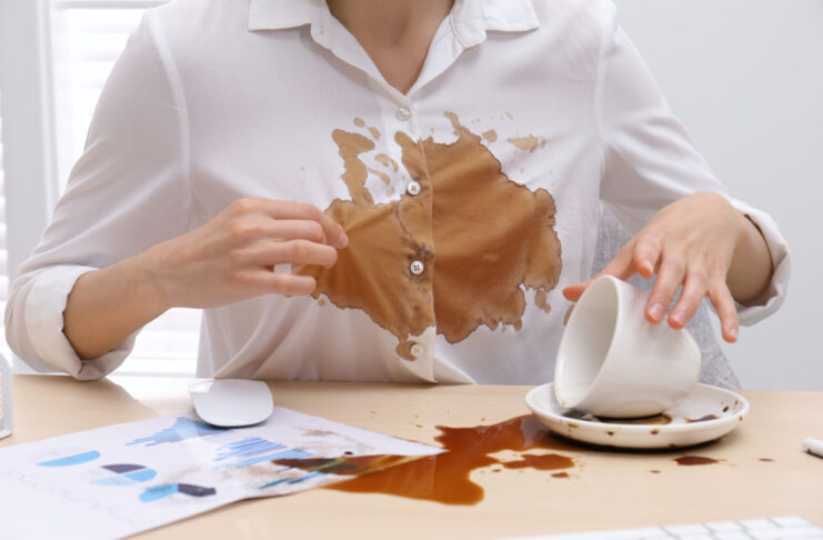 coffee stain on a shirt