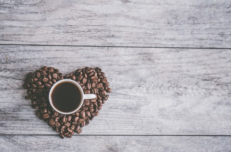 heart-shaped coffee beans