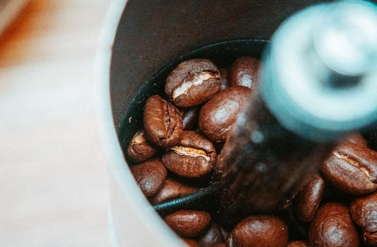 grinding coffee beans
