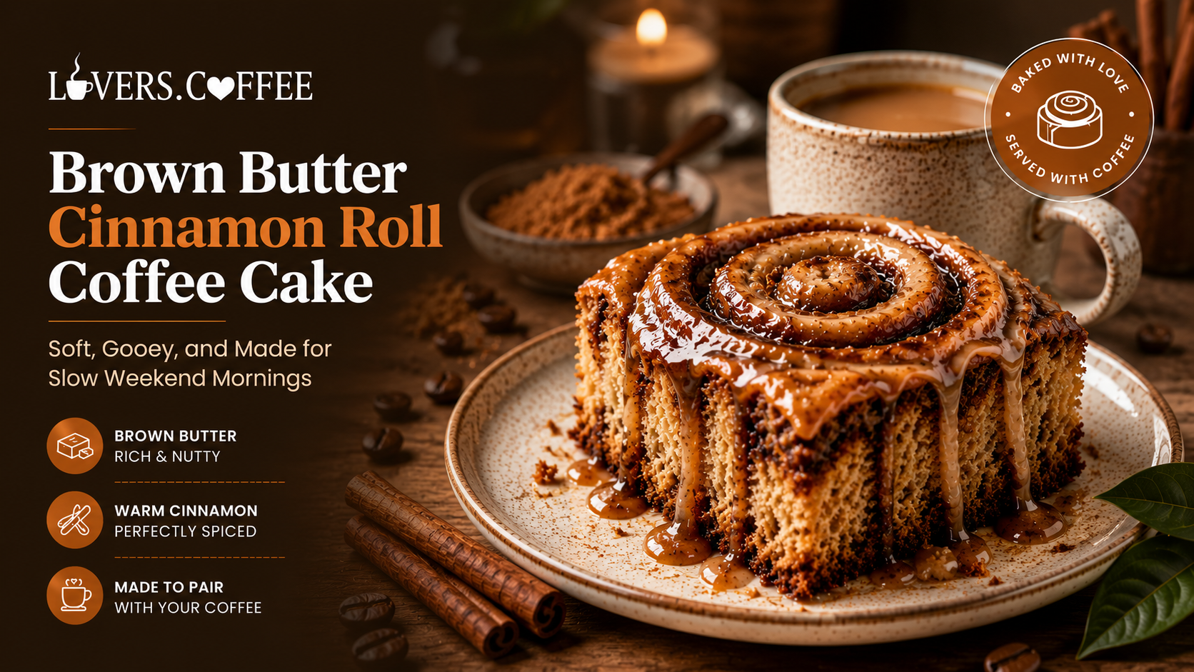 Brown butter Cinnamon roll coffee cake recipe