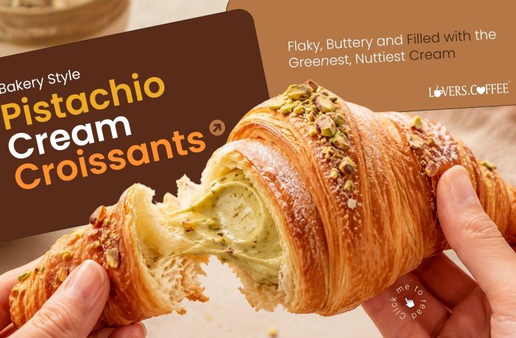 Pistachio cream croissants