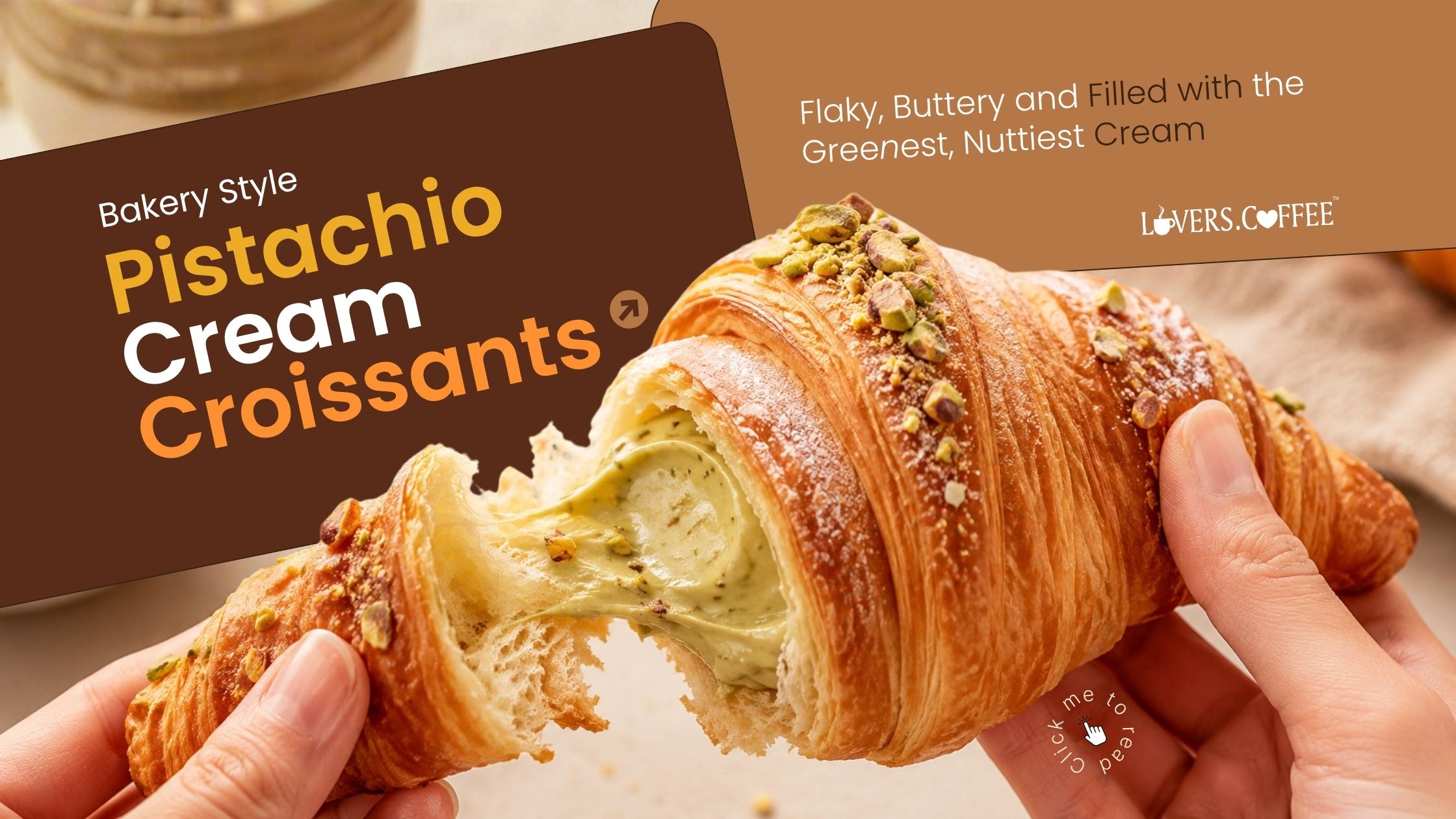 Pistachio cream croissants